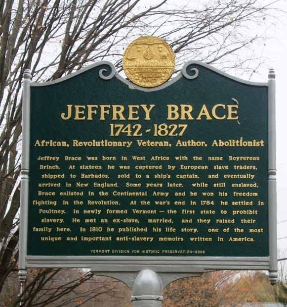 Jeffrey Brace Roadside Marker in Vermont